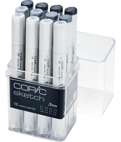 Marcadores Plumones Copic Sketch Caja C/12 Grises Fríos