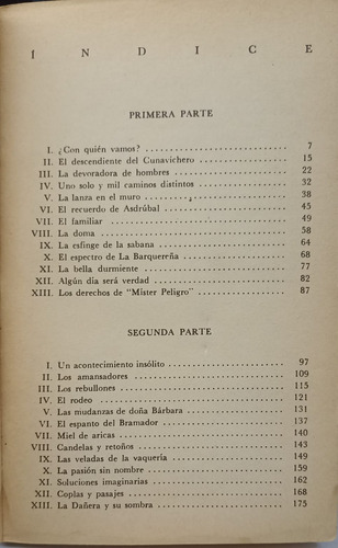 Doña Bárbara / U De Rómulo Gallegos (Usado)