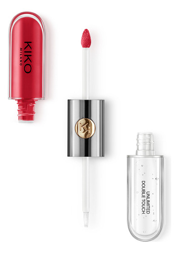 Lápiz labial Kiko Milano Unlimited Double Liquid de larga duración, 12 horas, color 109 rojo fresa