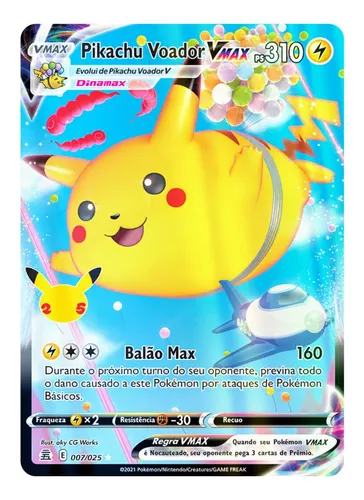 Carta Pokémon Pikachu Voador Vmax Celebrações