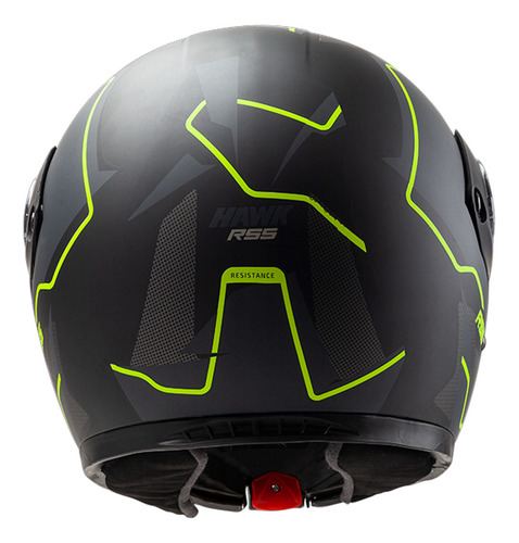 Casco Moto Hawk Rs5 Vector Resistance Rebatible Doble Visor Color Negro/amarillo Diseño Resistance Negro/fluo Tamaño Del Casco L