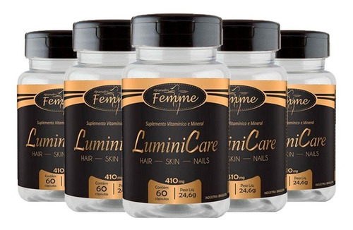 Luminicare (hair Skin & Nails) - 5x 60 Cápsulas - Apisnutri