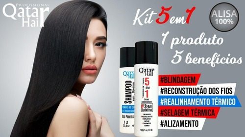Imagem 3 de 8 de Alisamento Americano Tróia Hair Organica + 5 Em 1 Qatar 3x1