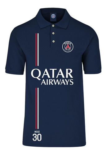 Playera Polo Leo Messi Psg Paris Saint Germain  Azul Oscuro