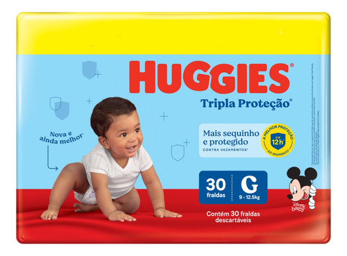 Fralda Huggies Tripla Proteçao Meguinha G 30un Gênero Sem gênero Tamanho Grande (G)