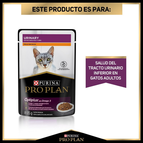 Imagen 7 de 8 de Proplan Urinary Gato Alimento Húmedo Sobre Pouch De 85 Gr