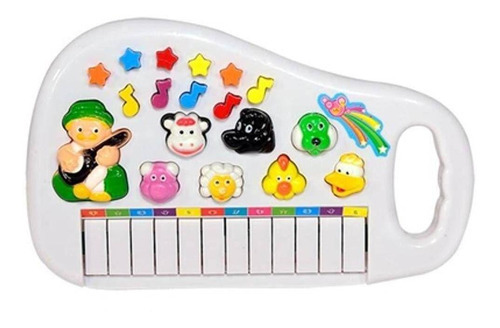 Piano Teclado Animal Brinquedo Infantil Sons Fazenda Sitio Cor Outro