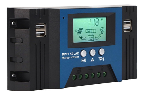 Controlador De Carga Solar 12v 24v Regulador 4 Puertos Usb 5