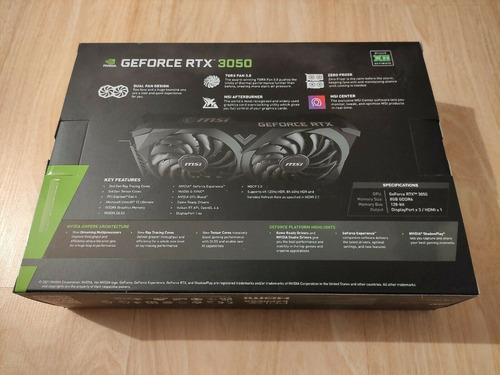 Imagen 3 de 3 de Msi Geforce Rtx 3050 Ventus 2x 8gb Graphics Card