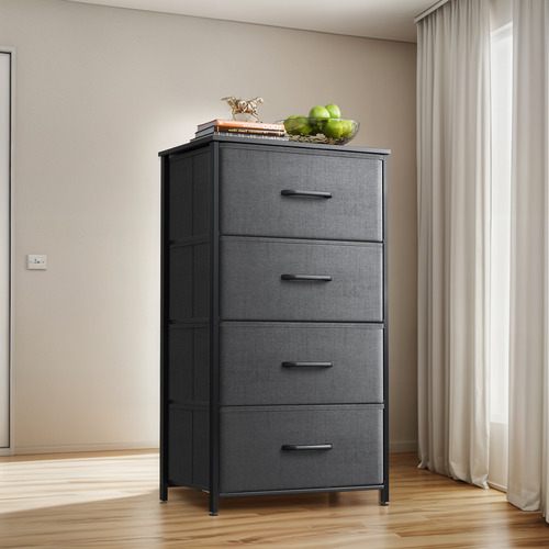 Cómoda De Tela Para Dormitorio Con 4 Cajones