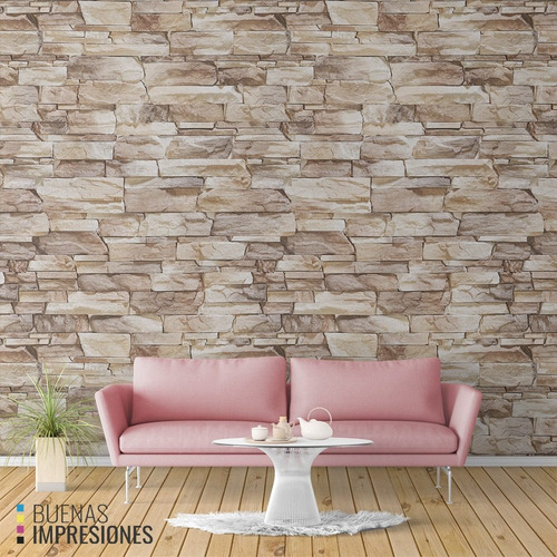 Imagen 3 de 9 de Vinilos Decorativos Pared Empapelado Cocina Tropical Piedra