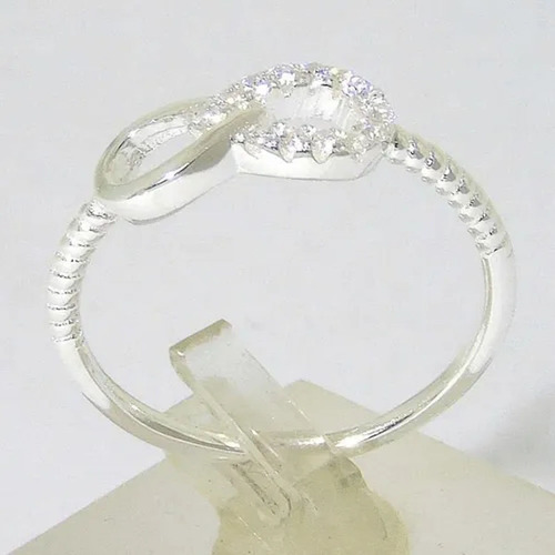 Imagen 2 de 10 de Anillo Plata 925 Cubic Zircon Infinito Micro Pave Garantía