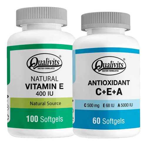 Antioxidante Vitamina C, E, A + Vitamina E 400 Ui Qualivits