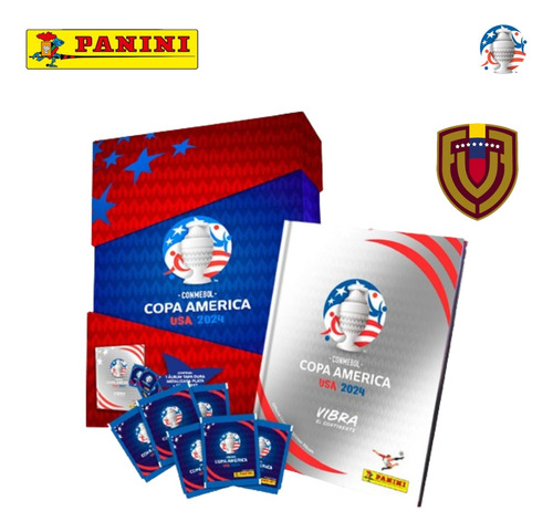 Panini Premium Box Album Tapa Dura Plateado Y 50 Sobres