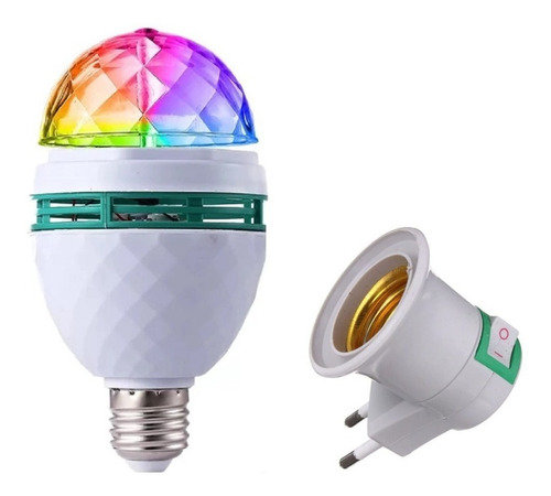 Lâmpada Led Globo Colorido Giratório Para Festa Discoteca Dj 110V/220V