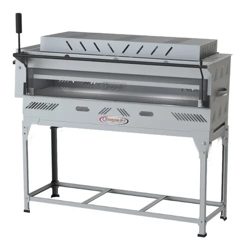 Pizza Grill Fixo Refratário Inox 1000x500 + Pés+ Termometro