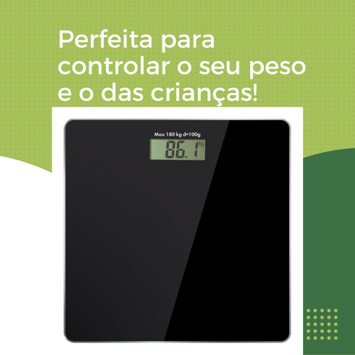 Balança Digital Corporal Banheiro Vidro Até 180kg Branco Branco