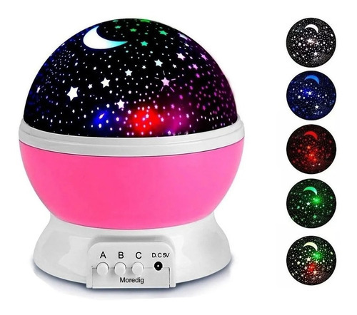 Lámpara Proyector Giratoria Estrellas Para Niños Color de la estructura Rosa