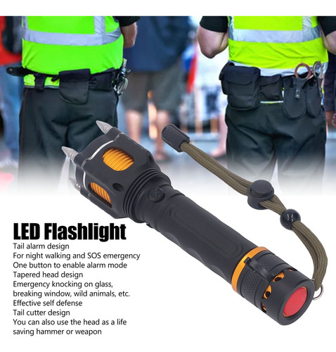 Linterna De Exterior Recargable Led De Defensa Personal Supe