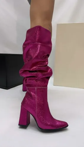 Botas Bucaneras Con Glitter Importadas Par s Fucsia Envios