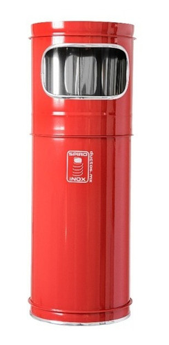 Spiro Inox Bote Para Basura Acero Inox Rojo 20x58 Cm/13 Lts