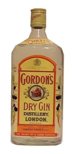 Gordon's Dry Gin 1970s England 1 Litro Sin Detalles Llena!