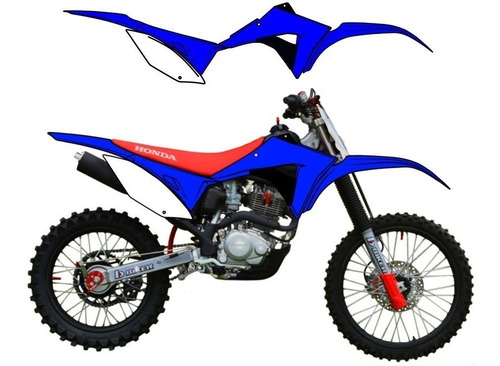 Kit Plastico Crf230 Biker Elite 2019 Azul Branco + Brinde