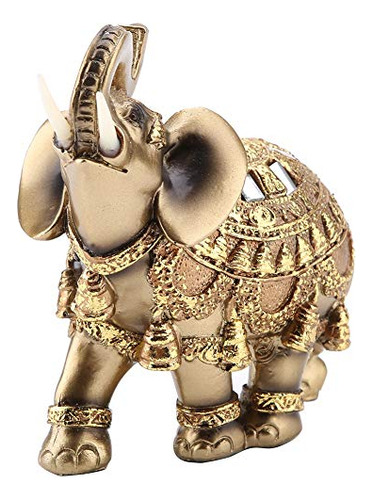 Estatua De Elefante Dorado Feng Shui Decoración Hogar Tamaño