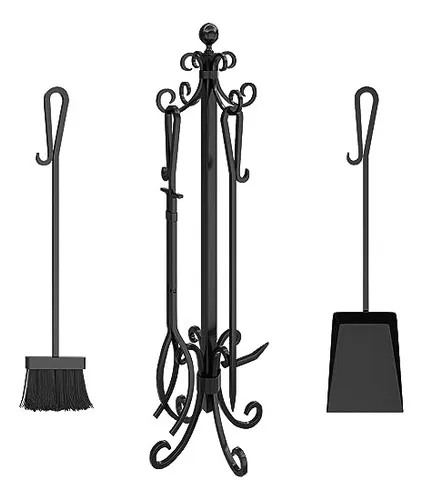 Set De Estufa A Leña 22x22x83cm.