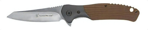 Cuchillo Plegable Smith & Wesson Stave De 7.75 Pulgadas De Y Color Marrón Claro