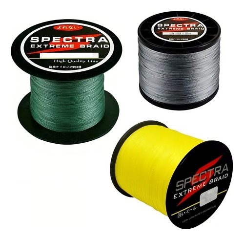 Linea Trenzada 500 Metros Pesca 10 15 20 25 30 45 50 60 8 Fd Color Amarillo