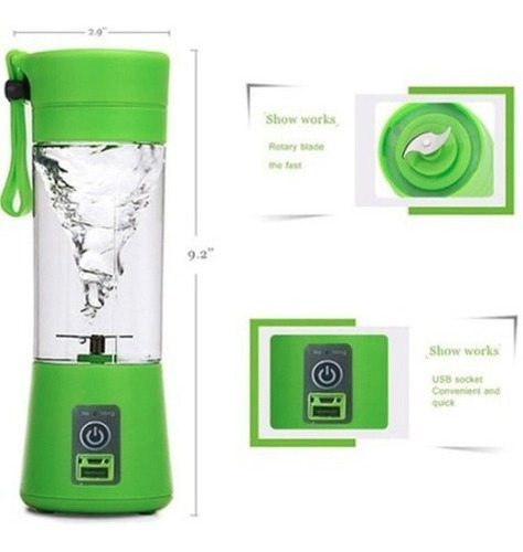 Imagen 2 de 2 de Juguera , Batidora , Licuadora Usb Portatil 380ml Recargable