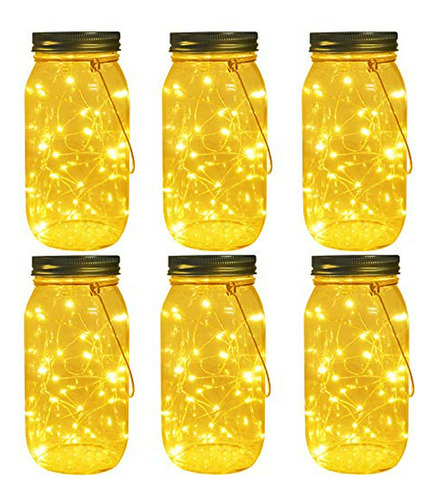 Luces Solares En Tarros De Cristal 30 Leds (6-pack)