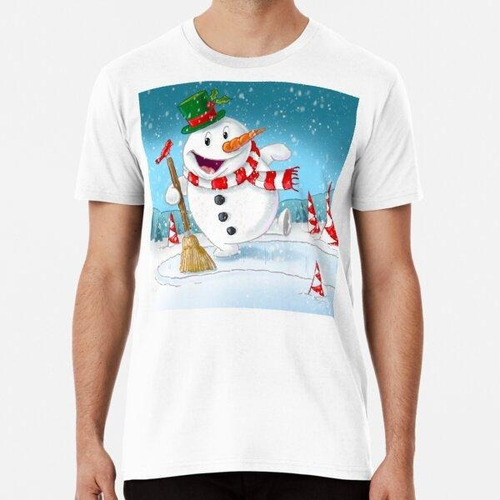 Remera Patines De Muñeco De Nieve Algodon Premium