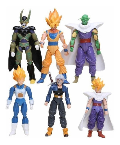Set De 6 Figuras Dragon Ball Z Saga Cell Articulados Goku