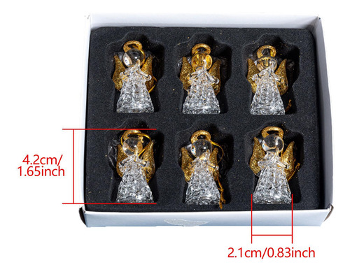 6 Uds Árbol De Navidad Decoraciones 2,1 Cm X 4,2 Cm Oro