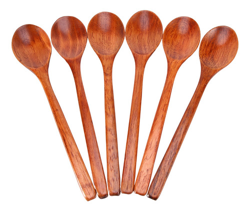 Cucharas De Madera, 6 Cucharas De Sopa De Madera Para Comer