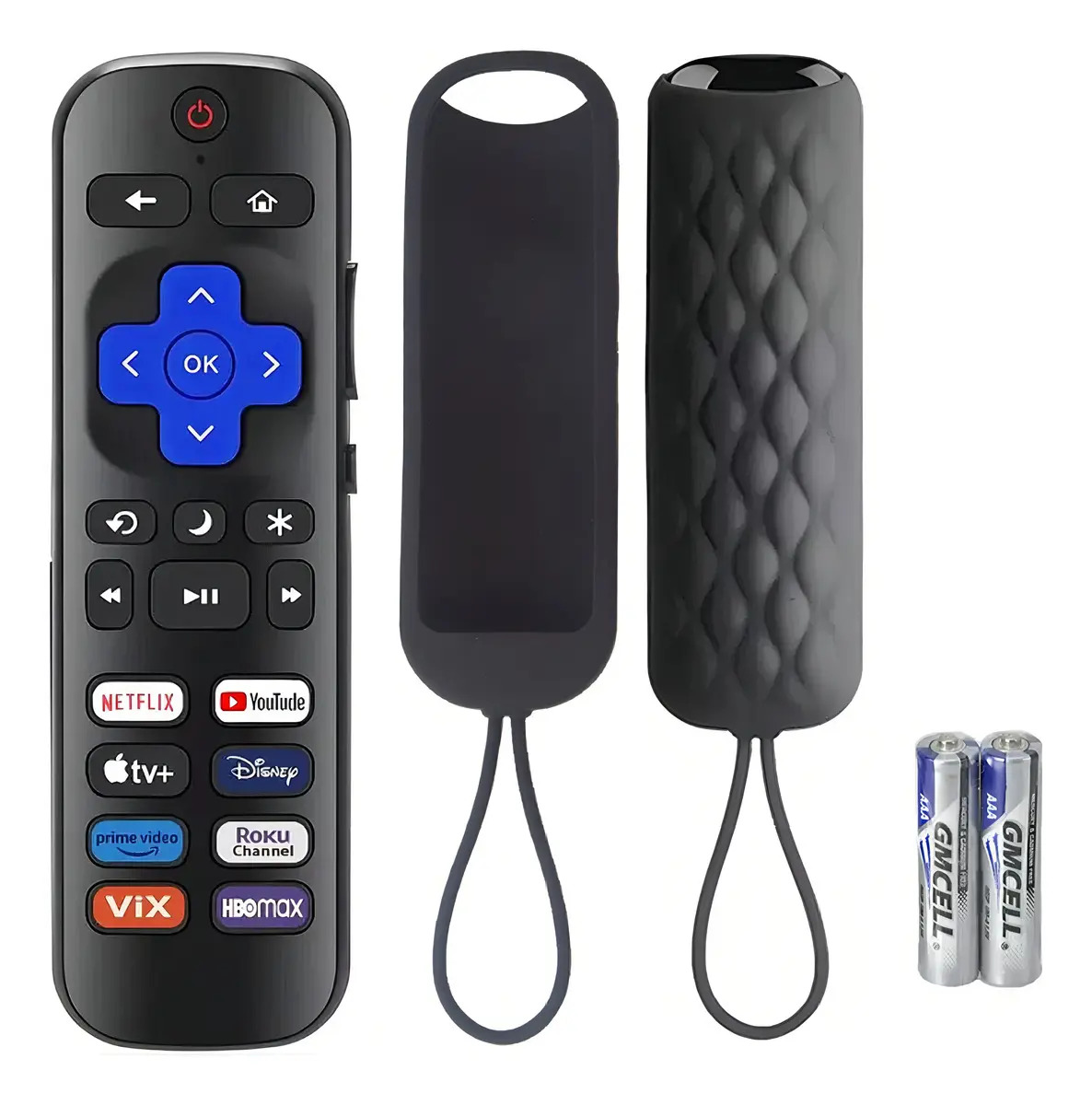 Control Remoto Para Roku Tcl Hisense Rca Sanyo Atvio Sharp Polaroid Smart Tv Con 8 Teclas De Acceso Rápido, Con Funda