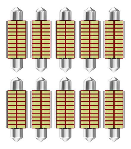 10pcs Cúpula Lâmpadas Luz Interior Do Carro Luz De 39mm