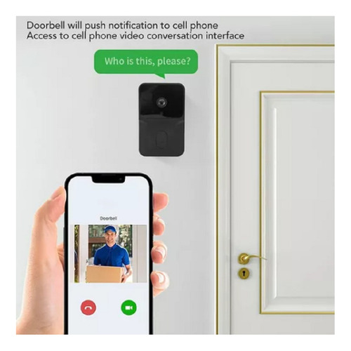 Timbre Inteligente De Puerta Inalámbrico Con Lcd Cámara Wifi