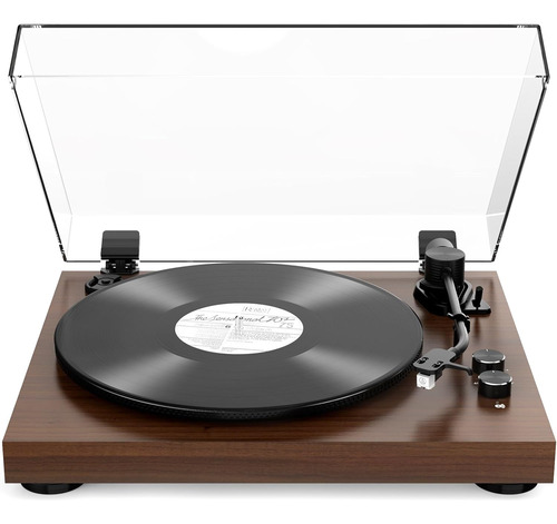 Toca-discos Vintage, Bluetooth, 2 Velocidades, Saída Rca