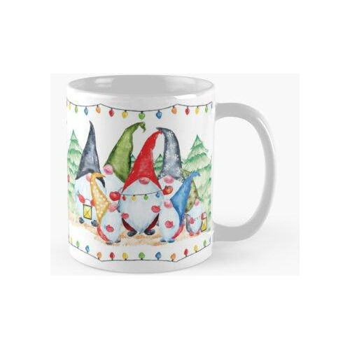 Taza Lindos Gnomos Festivos Navideños Con Luces Navideñas Ca