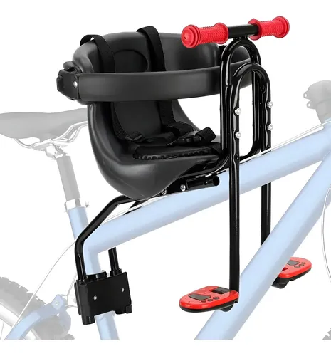 Silla Niño Bicicleta Delantera Aro De Seguridad Cinturon Negro