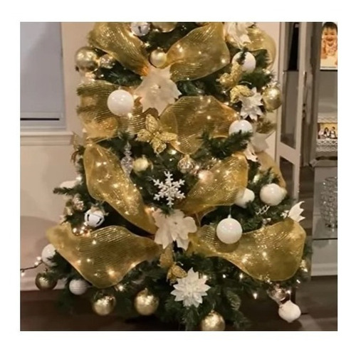 Mallas Cintas De Navidad Decoración Árbol Hogar 15cm