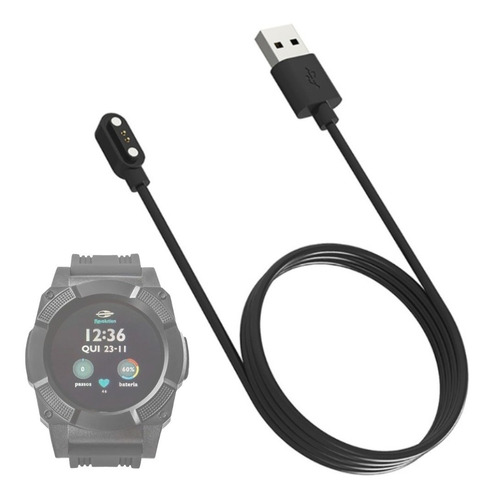 Carregador Para Relógio Mormaii Revolution Cabo Usb Mosrab Cor Preto