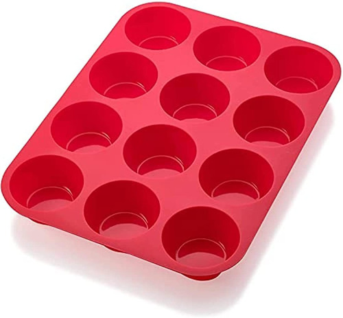 Moldes, Antiadherente 12 tazas De Silicona Muffin