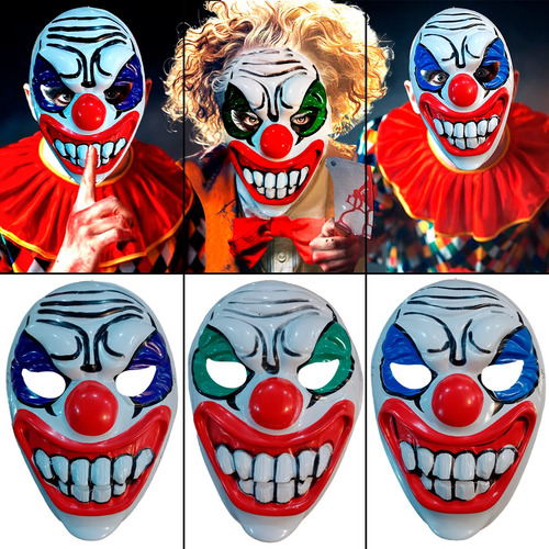 Mascara Payaso Terror Asesino Miedo Careta Halloween Disfraz
