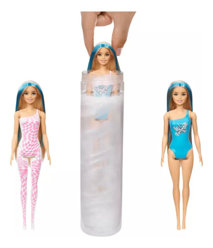 Boneca Barbie Color Reveal Arco Iris C/1 Boneca+4 Acessórios