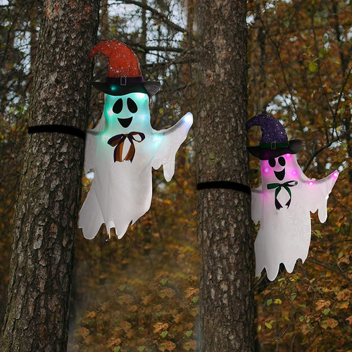 Juego Fantasmas Luces Halloween Led Adorno Decoracion Muerto