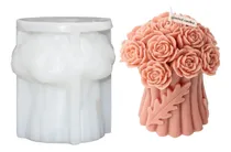 Comprar Molde Silicon Ramo Rosa Rosas Flores Con Hoja Vela Jabón